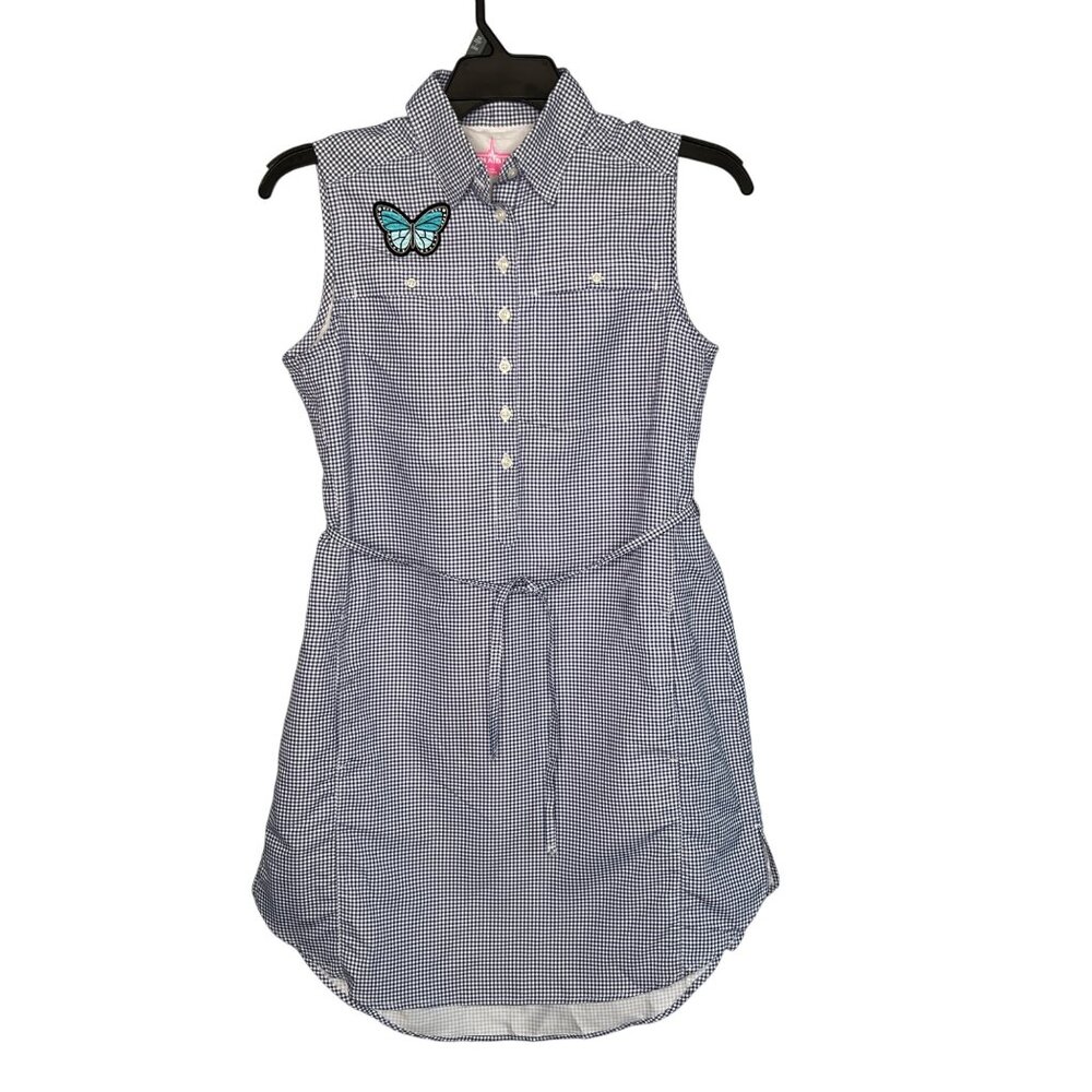 Habit Outdoors Fishing Shirtdress Women’s Small Sleeveless Blue Gingham Pockets